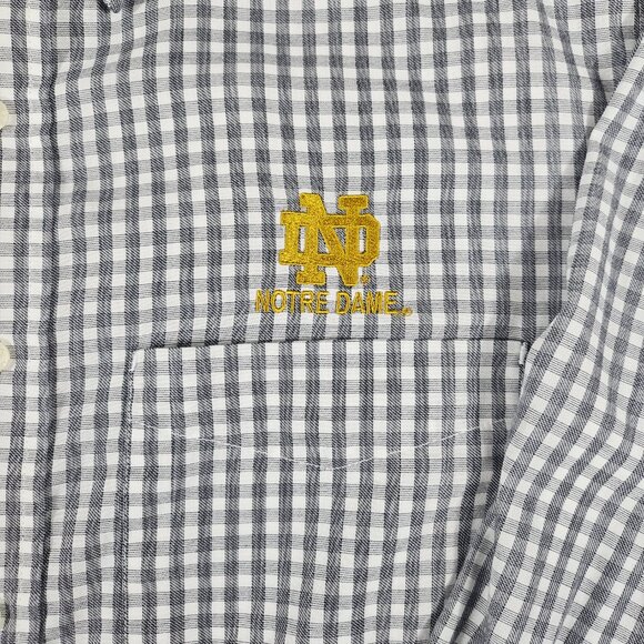Antigua Shirt Mens XL Notre Dame Button Down Long Sleeve Gold ND Embroidery - Picture 2 of 10